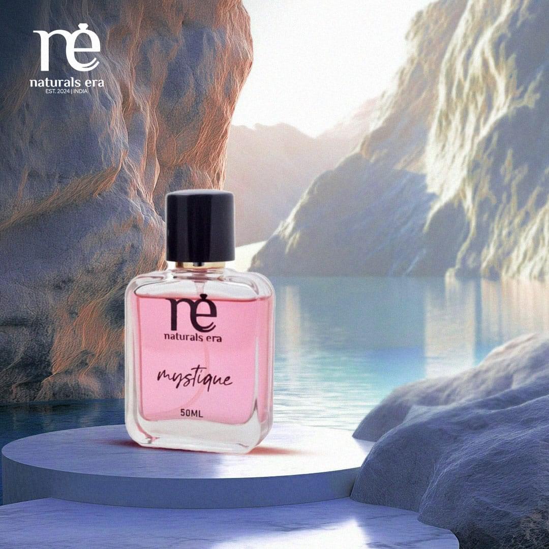 Mystique Eau de Parfum 50ml - Luxurious women's fragrance with Raspberry, Jasmine, and Amber, in a sleek travel-friendly bottle for timeless elegance.